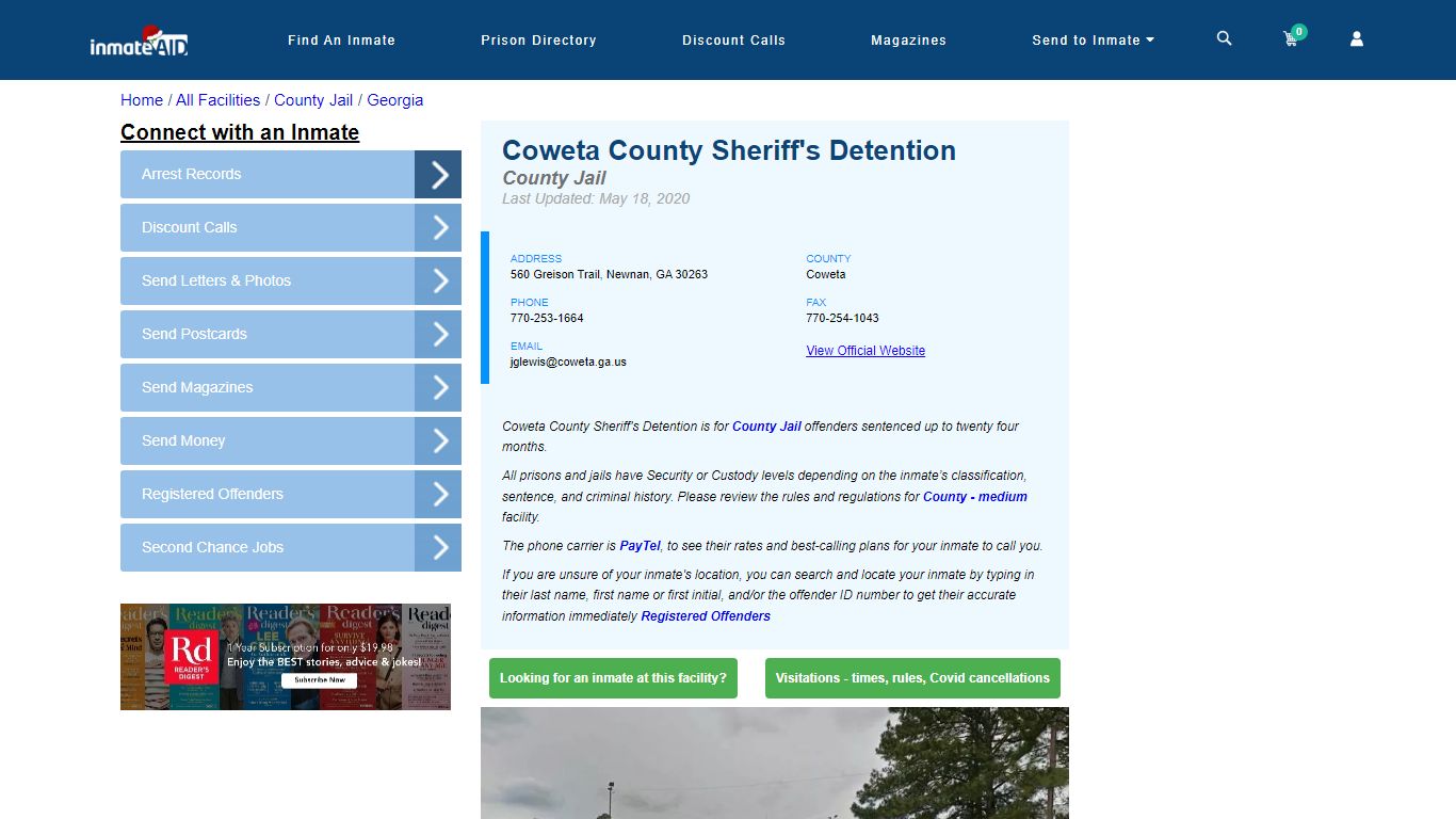 Coweta County Sheriff's Detention - Inmate Locator - Newnan, GA